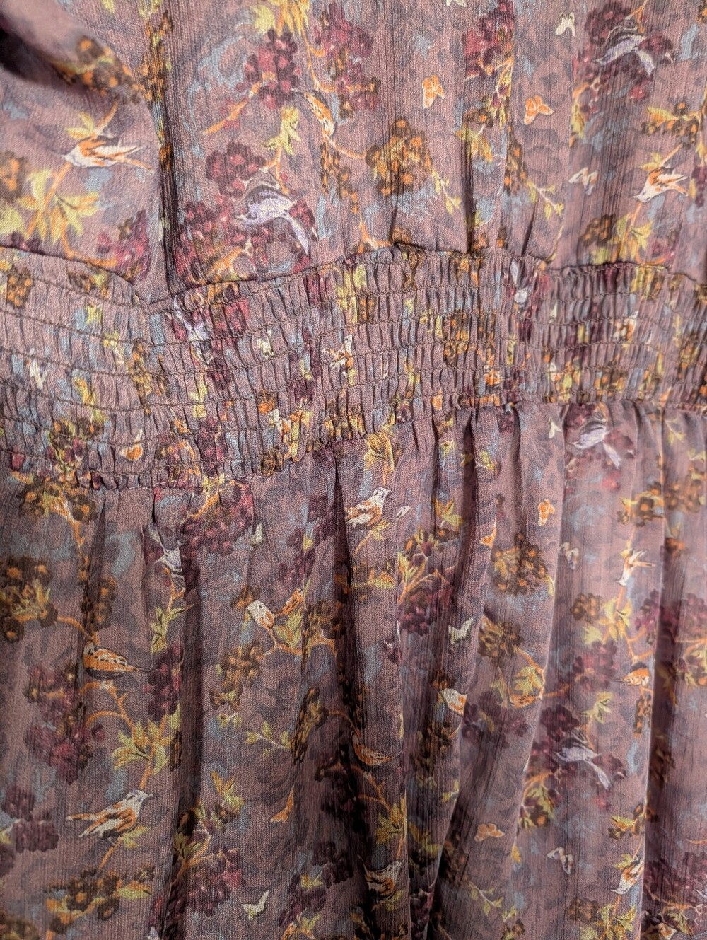 Code X Mode Women's Purple Floral V-Neck Tiered Long-Sleeve Floral Dress 🩵 - Picture 11 of 11